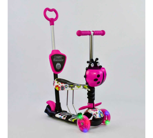 Самокат 5в1 74230 (1) Best Scooter, АБСТРАКЦІЯ, PU колеса, ПІДСВІЧУВАННЯ КОЛІС, в коробці