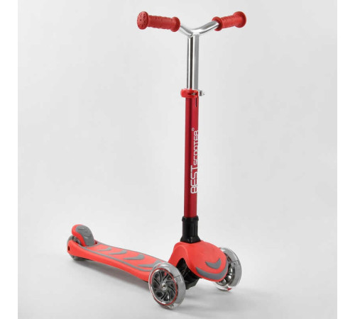 Самокат триколісний Y-00325 (4) Best Scooter, ЧЕРВОНИЙ, складне алюмінієве кермо, 4 колеса PU зі світлом, d = 12 см – в наличии! Купите сейчас у KAZKOVA