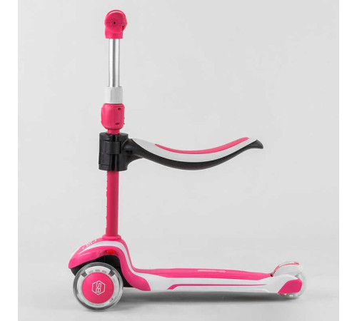 Самокат триколісний Best Scooter JS-41008/63204 (4) з сидінням, алюмінієве кермо, 3 колеса PU зі світлом, d = 12 см