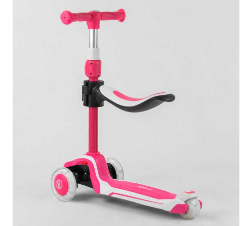 Самокат триколісний Best Scooter JS-41008/63204 (4) з сидінням, алюмінієве кермо, 3 колеса PU зі світлом, d = 12 см