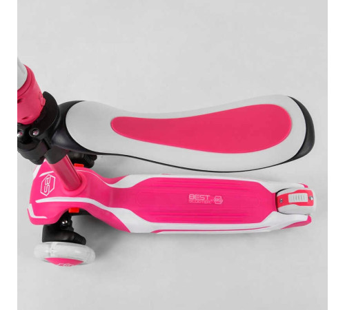 Самокат триколісний Best Scooter JS-41008/63204 (4) з сидінням, алюмінієве кермо, 3 колеса PU зі світлом, d = 12 см