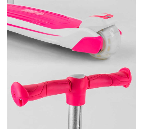 Самокат триколісний Best Scooter JS-41008/63204 (4) з сидінням, алюмінієве кермо, 3 колеса PU зі світлом, d = 12 см