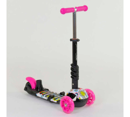 Самокат 5в1 74230 (1) Best Scooter, АБСТРАКЦІЯ, PU колеса, ПІДСВІЧУВАННЯ КОЛІС, в коробці