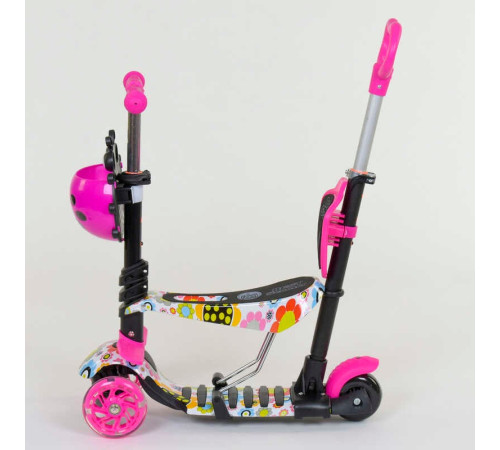 Самокат 5в1 74230 (1) Best Scooter, АБСТРАКЦІЯ, PU колеса, ПІДСВІЧУВАННЯ КОЛІС, в коробці
