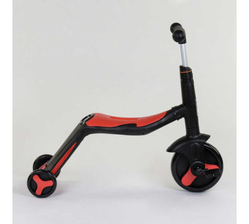 Самокат 3в1 JT 28288 (1) Best Scooter, самокат-велобіг-велосипед, ЧЕРВОНИЙ, світло, 8 мелодій, колеса PU, переднє колесо d = 20см, задні d = 11см
