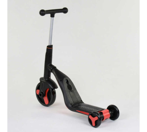 Самокат 3в1 JT 28288 (1) Best Scooter, самокат-велобіг-велосипед, ЧЕРВОНИЙ, світло, 8 мелодій, колеса PU, переднє колесо d = 20см, задні d = 11см