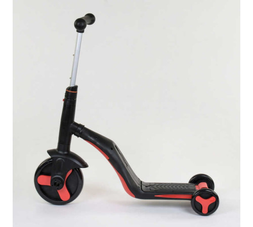 Самокат 3в1 JT 28288 (1) Best Scooter, самокат-велобіг-велосипед, ЧЕРВОНИЙ, світло, 8 мелодій, колеса PU, переднє колесо d = 20см, задні d = 11см