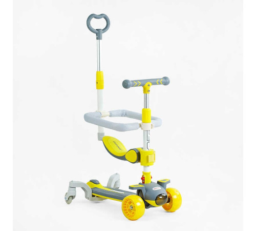 Самокат 5в1 "Skyper" J-06118 (6) колеса PU 125х40мм зі світлом, музика та підсвічування платформи, з ДОП. КОЛЕСАМИ, захисний бампер, в коробці