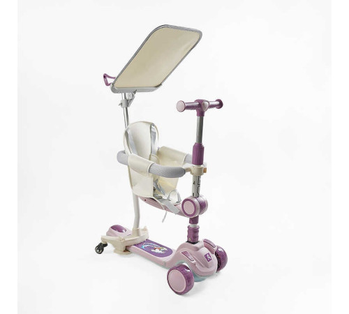 Самокат 5в1 "Skyper" FJ-33822 (4) колеса PU125х40мм зі світлом, укр озвучування та підсвічування платформи,с ДОП. КОЛЕСАМИ, захисний бампер, в коробці