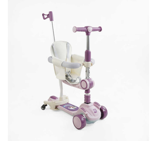 Самокат 5в1 "Skyper" FJ-33822 (4) колеса PU125х40мм зі світлом, укр озвучування та підсвічування платформи,с ДОП. КОЛЕСАМИ, захисний бампер, в коробці