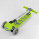 Самокат триколісний 46987 (4) Best Scooter, САЛАТОВИЙ, складне алюмінієве кермо, 4 колеса PU зі світлом, d = 12 см