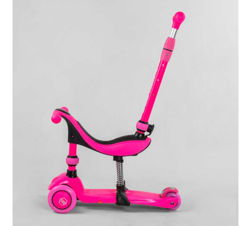 Самокат-велобіг 3в1 триколісний BS-23180 (4) Best Scooter, 3 колеса PU зі світлом, сидіння, амортизатори, батьківська ручка