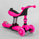 Самокат-велобіг 3в1 триколісний BS-23180 (4) Best Scooter, 3 колеса PU зі світлом, сидіння, амортизатори, батьківська ручка