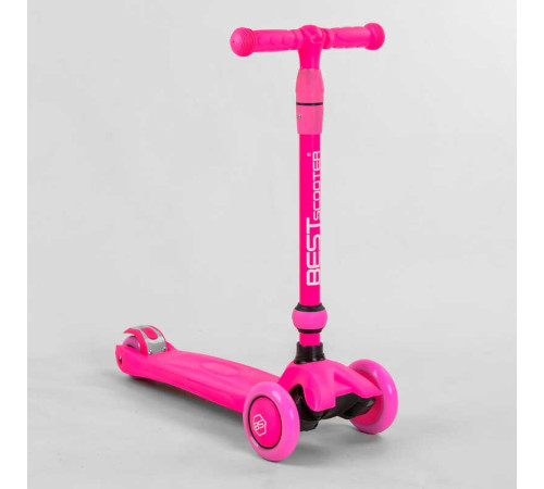 Самокат-велобіг 3в1 триколісний BS-23180 (4) Best Scooter, 3 колеса PU зі світлом, сидіння, амортизатори, батьківська ручка