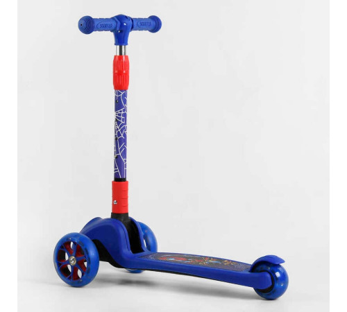 Самокат триколісний 47359 Best Scooter (1) СВІТЛО КОЛІС ТА ДИСКІВ, складене кермо, передні колеса PU 120х35мм, задні колеса PU 80х48мм