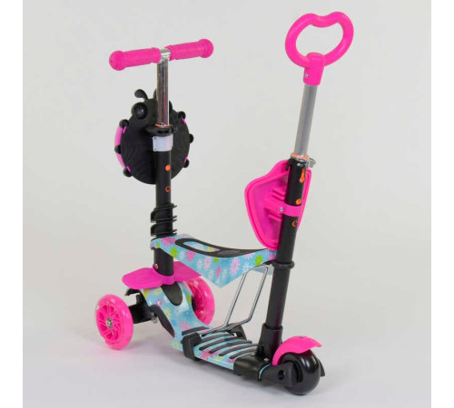 Самокат 5в1 11210 (1) Best Scooter, АБСТРАКЦІЯ, PU колеса, ПІДСВІЧУВАННЯ КОЛІС, в коробці