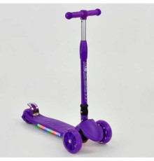 Самокат А 24734 / 881-4 L (8) ФІОЛЕТОВИЙ, складне кермо, d передніх коліс14 см, d задніх коліс 8см, колеса світяться + ПІДСВІЧУВАННЯ ПЛАТФОРМИ, в пакеті