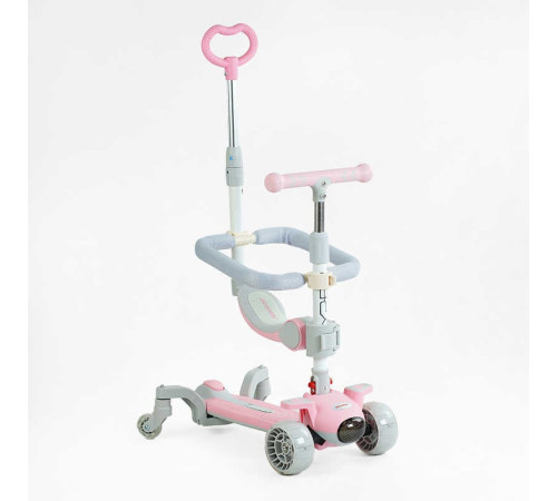 Самокат 5в1 "Skyper" J-36225 (6) колеса PU 125х40мм зі світлом, музика та підсвічування платформи, з ДОП. КОЛЕСАМИ, захисний бампер, в коробці