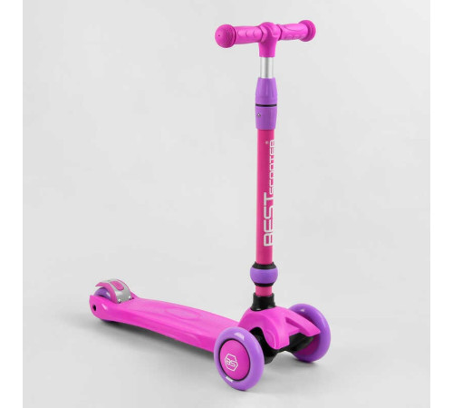 Самокат-велобіг 3в1 триколісний BS-26566 (4) Best Scooter, 3 колеса PU зі світлом, сидіння, амортизатори, батьківська ручка