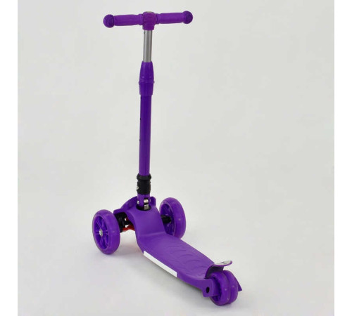 Самокат А 24734 / 881-4 L (8) ФІОЛЕТОВИЙ, складне кермо, d передніх коліс14 см, d задніх коліс 8см, колеса світяться + ПІДСВІЧУВАННЯ ПЛАТФОРМИ, в пакеті