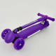 Самокат А 24734 / 881-4 L (8) ФІОЛЕТОВИЙ, складне кермо, d передніх коліс14 см, d задніх коліс 8см, колеса світяться + ПІДСВІЧУВАННЯ ПЛАТФОРМИ, в пакеті