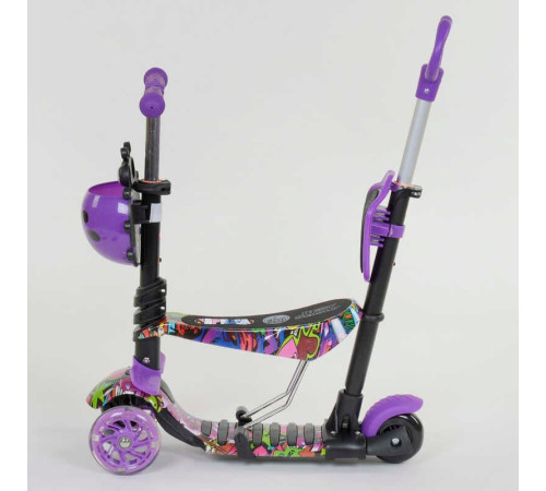 Самокат 5в1 13400 (1) Best Scooter, АБСТРАКЦІЯ, PU колеса, ПІДСВІЧУВАННЯ КОЛІС, в коробці