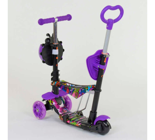 Самокат 5в1 13400 (1) Best Scooter, АБСТРАКЦІЯ, PU колеса, ПІДСВІЧУВАННЯ КОЛІС, в коробці