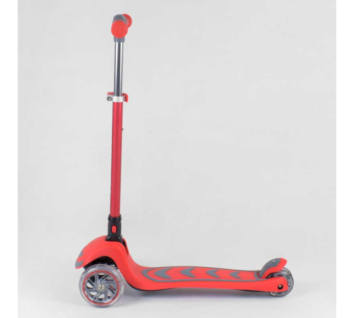 Самокат триколісний 92606 (4) Best Scooter, ЧЕРВОНИЙ, складне алюмінієве кермо, 4 колеса PU зі світлом, d = 12 см