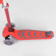 Самокат триколісний 92606 (4) Best Scooter, ЧЕРВОНИЙ, складне алюмінієве кермо, 4 колеса PU зі світлом, d = 12 см