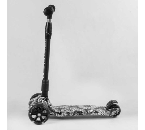 Самокат триколісний Best Scooter 65-878 MAXI (6) складне алюмінієве кермо, 3 колеса PU зі світлом, переднє 130х35 мм, заднє 80х45 мм, в коробці