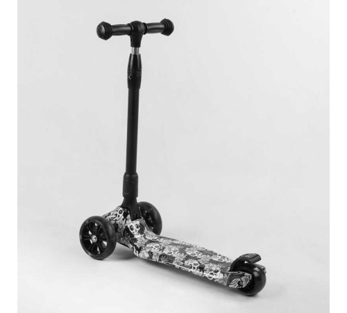 Самокат триколісний Best Scooter 65-878 MAXI (6) складне алюмінієве кермо, 3 колеса PU зі світлом, переднє 130х35 мм, заднє 80х45 мм, в коробці