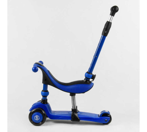 Самокат-велобіг 3в1 триколісний BS-27018 (4) Best Scooter, 3 колеса PU зі світлом, сидіння, амортизатори, батьківська ручка