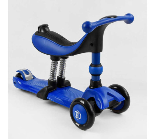 Самокат-велобіг 3в1 триколісний BS-27018 (4) Best Scooter, 3 колеса PU зі світлом, сидіння, амортизатори, батьківська ручка