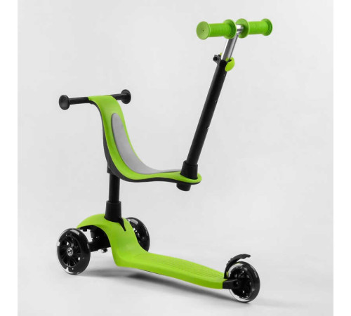 Самокат триколісний Best Scooter PL-315 (4) колеса PU зі світлом, сидіння, батьківська ручка, в коробці