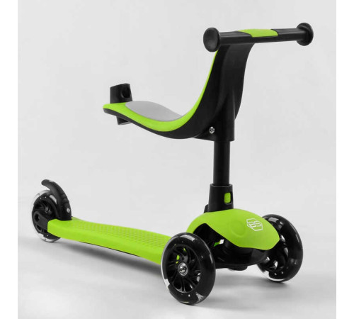 Самокат триколісний Best Scooter PL-315 (4) колеса PU зі світлом, сидіння, батьківська ручка, в коробці