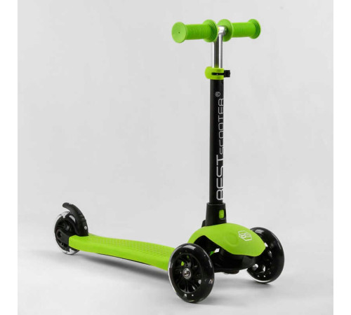 Самокат триколісний Best Scooter PL-315 (4) колеса PU зі світлом, сидіння, батьківська ручка, в коробці