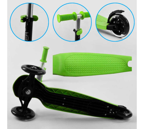 Самокат триколісний Best Scooter PL-315 (4) колеса PU зі світлом, сидіння, батьківська ручка, в коробці