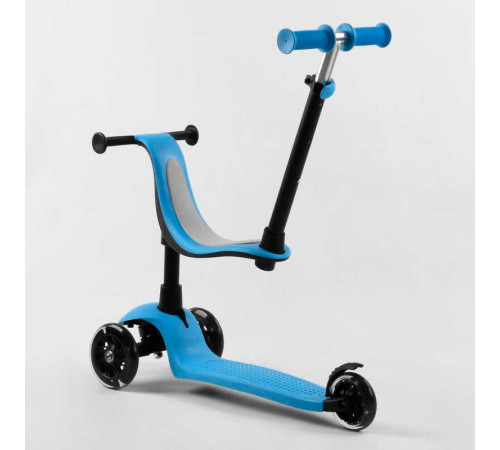 Самокат триколісний Best Scooter PL-422 (4) колеса PU зі світлом, сидіння, батьківська ручка, в коробці