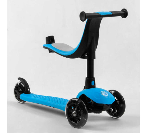 Самокат триколісний Best Scooter PL-422 (4) колеса PU зі світлом, сидіння, батьківська ручка, в коробці