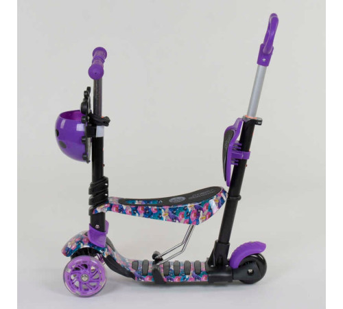 Самокат 5в1 19870 (1) Best Scooter, АБСТРАКЦІЯ, PU колеса, ПІДСВІЧУВАННЯ КОЛІС, в коробці