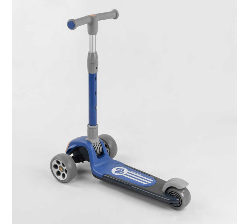 Самокат триколісний RS-8999 (6) Best Scooter, СИНІЙ,  складне алюмінієве кермо, 3 колеса PU зі світлом, d = 120*50 мм – в наличии! Купите сейчас у KAZKOVA