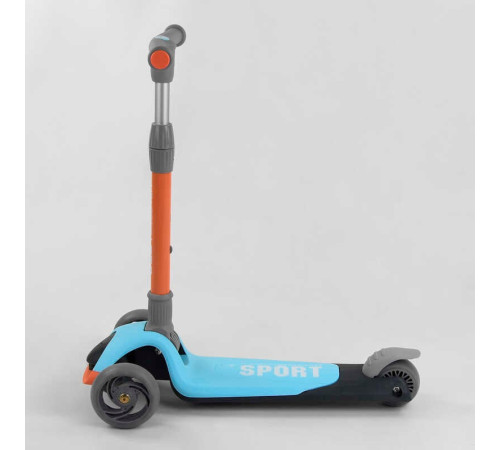 Самокат триколісний F-39015 (6) Best Scooter, ГОЛУБИЙ, складне алюмінієве кермо, 3 колеса PU зі світлом, d = 120*35 мм