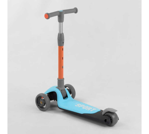 Самокат триколісний F-39015 (6) Best Scooter, ГОЛУБИЙ, складне алюмінієве кермо, 3 колеса PU зі світлом, d = 120*35 мм