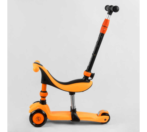 Самокат-велобіг 3в1 триколісний BS-50584 (4) Best Scooter, 3 колеса PU зі світлом, сидіння, амортизатори, батьківська ручка