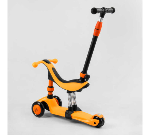 Самокат-велобіг 3в1 триколісний BS-50584 (4) Best Scooter, 3 колеса PU зі світлом, сидіння, амортизатори, батьківська ручка