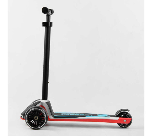 Самокат триколісний Best Scooter HW-00308 MAXI (6) знімне алюмінієве кермо, передні колеса PU 120х45мм, задні 80x50мм, зі світлом, в коробці