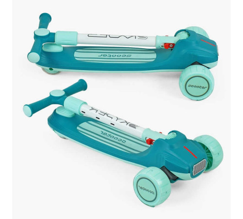 Самокат триколісний "Skyper" Y-70522 (8) колеса PU 125х40мм зі світлом, музика та підсвічування платформи, кермо складне, в пакеті