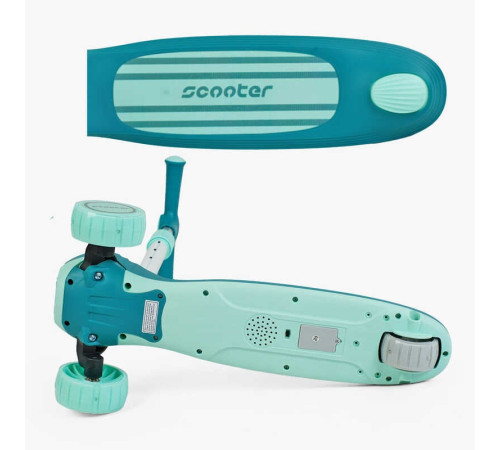 Самокат триколісний "Skyper" Y-70522 (8) колеса PU 125х40мм зі світлом, музика та підсвічування платформи, кермо складне, в пакеті