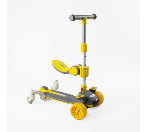 Самокат 5в1 "Skyper" J-69300 (6) колеса PU 125х40мм зі світлом, музика та підсвічування платформи, з ДОП. КОЛЕСАМИ, захисний бампер, в коробці