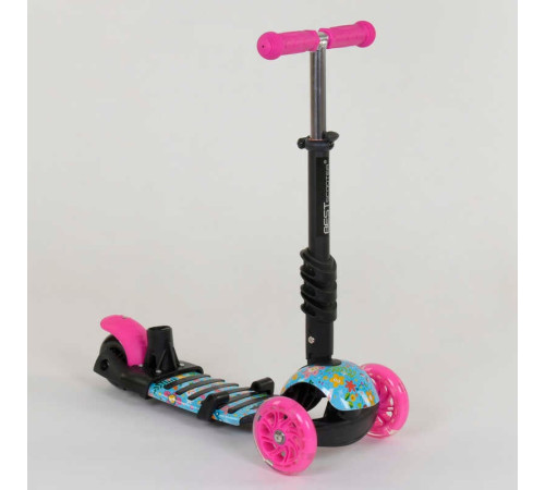 Самокат 5в1 26901 (1) Best Scooter, АБСТРАКЦІЯ, PU колеса, ПІДСВІЧУВАННЯ КОЛІС, в коробці